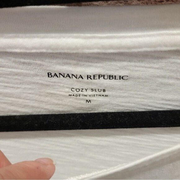 Banana Republic Long Sleeve Relaxed Fit Tie Front Pullover Shirt White Medium - Picture 7 of 8